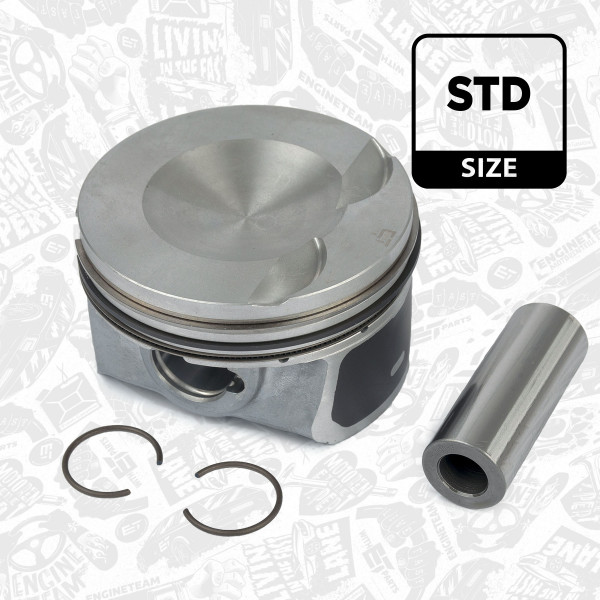 PM006300, Piston with rings and pin, Complete piston with rings and pin, ET ENGINETEAM, Skoda Superb Octavia, VW Golf Tiguan 2,0TFSi CCZA CCZB 2006+, 06H107065AB, 06H107099AM, 06H107065AM, 06H107065BE, 06J107065AH, 028PI00119000, 40247600