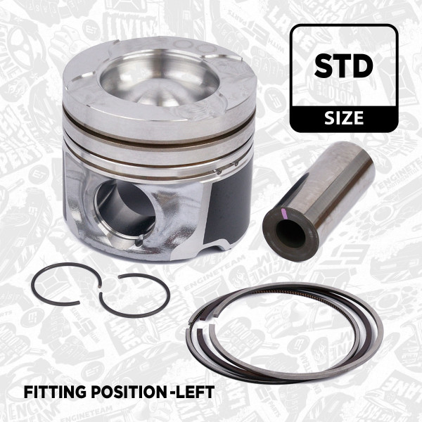 PM008300, Piston with rings and pin, Complete piston with rings and pin, ET ENGINETEAM, Toyota Lexus Land Cruiser 200 Land Cruiser Pick-up Lexus LX 450d 1VD-FTV 2008+, 1301151030, 13011-51030, 1301151031, 13011-51031, 1301151032, 13011-51032, 1301151040, 13011-51040, 133010W010, 13301-0W010, 133010W010B0, 13301-0W010-B0