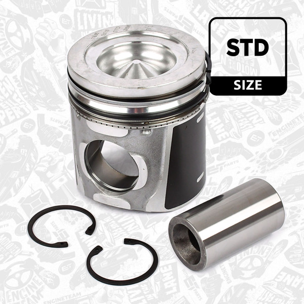 Piston with rings and pin - PM011500 ET ENGINETEAM - 500055469, 500086184, 504254755