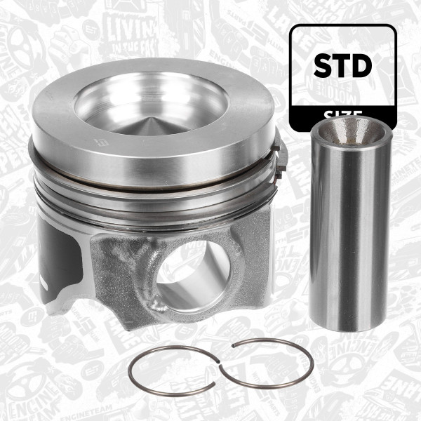 PM014200, Piston with rings and pin, Complete piston with rings and pin, ET ENGINETEAM, Audi Seat Škoda VW A1 A3 Leon Toledo Octavia Rapid Superb Touran Golf Passat CLHA CRKA 1,6 TDI 2013+, 04L107065D, 41271600