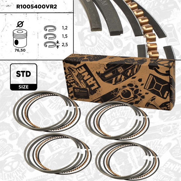 4x Piston Ring Kit - R1005400VR2 ET ENGINETEAM - 030107311M, 03071N0, 08-116100-00
