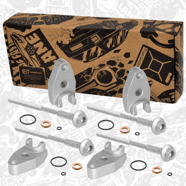 BS0063VR2, Šroub, držák vstřikovací trysky, Šroub + držák trysky + těsnění 1,2TDI /3xsada, ET ENGINETEAM, VW Škoda Seat Polo Fabia Roomster Ibiza 1,2TDI CFWA 2009+, WHT004710, 03P130216