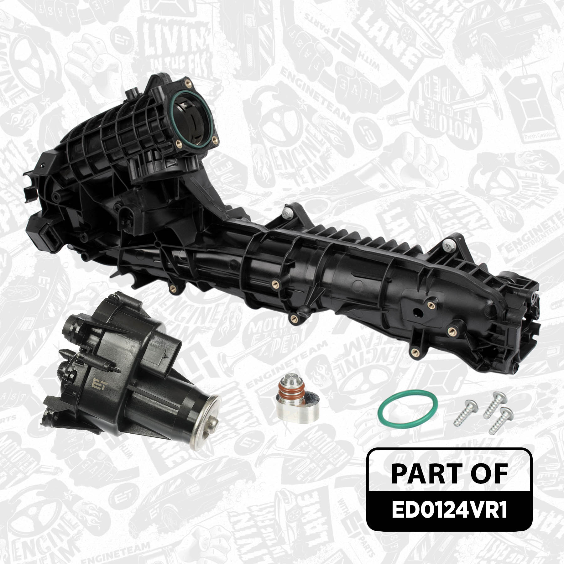 Intake Manifold, air supply + actuator ED0124VR1 ET