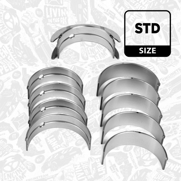 LH001000, Kurbelwellenlagerschalen-Satz, ET ENGINETEAM, Fiat Ducato, Iveco Daily 3,0 F1CE0481 2004+, 2995574, 500054637, 163030, 37130600, 843070