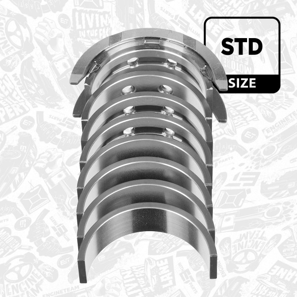 LH007400, Crankshaft Bearing Shell Set, ET ENGINETEAM, Ford Fiesta Focus Kuga Puma YZDA Y1DA 1,5 EcoBoost / Ti-VCT 2018+