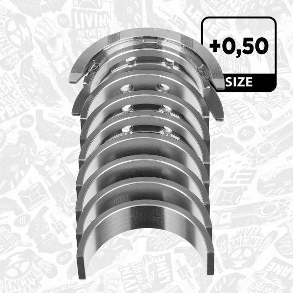 LH007450, Crankshaft Bearing Shell Set, ET ENGINETEAM, Ford Fiesta Focus Kuga Puma YZDA Y1DA 1,5 EcoBoost / Ti-VCT 2018+