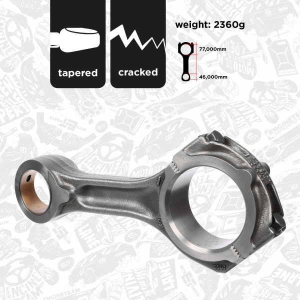 OM0001, Pleuel, ET ENGINETEAM, FPT Iveco New Holland CX860 CX960 Cursor 8 F2BE0642* F2BE0681* F2BE0684* F2BE0687* F2BE1682* F2BE3681* F2BE3682* C78ENTD20* C78ENTE20* C78ENTE60*C78ENTM50* CLASS A=2865→2895 B=2896→2925 C=2926→2955    , 500346480, 5001857171, 40020, 40021