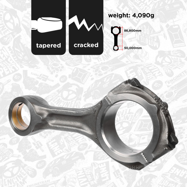 OM0002, Pleuel, ET ENGINETEAM, FPT Iveco New Holland Cursor-10 F3AE0681* F3AE0684* F3AE0687* F3AE3681* F3AE3682* F3AE9687* F3AFE613* Euro3/4/5, 500380287, 40010, 40011