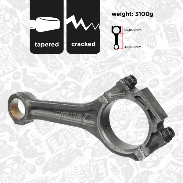 OM0016, Connecting Rod, ET ENGINETEAM, 4220300220, 4420300220, 010310442000, 20060344200, 44460, 50009130