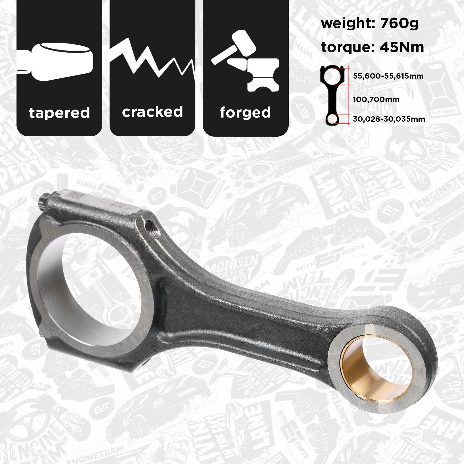 Connecting Rod - OM0026 ET ENGINETEAM - 6510300020, 010310651000 