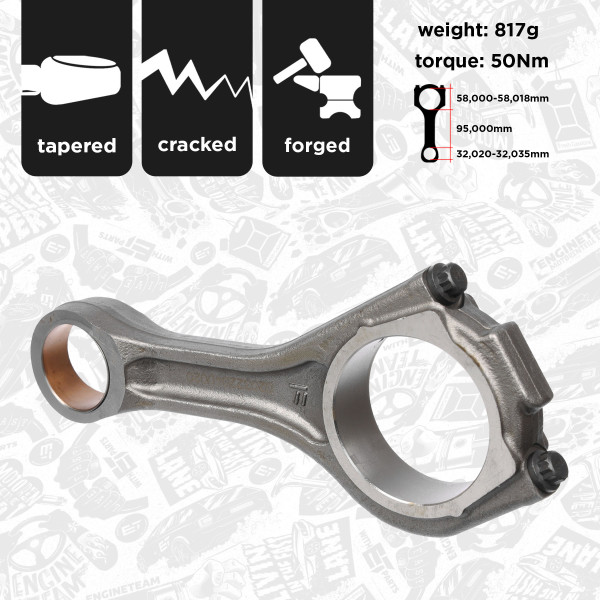 OM0061, Connecting Rod, ET ENGINETEAM, Land Rover Jaguar Rande Rover Evoque Discovery F-Pace XE XF 204DTA, LR124261