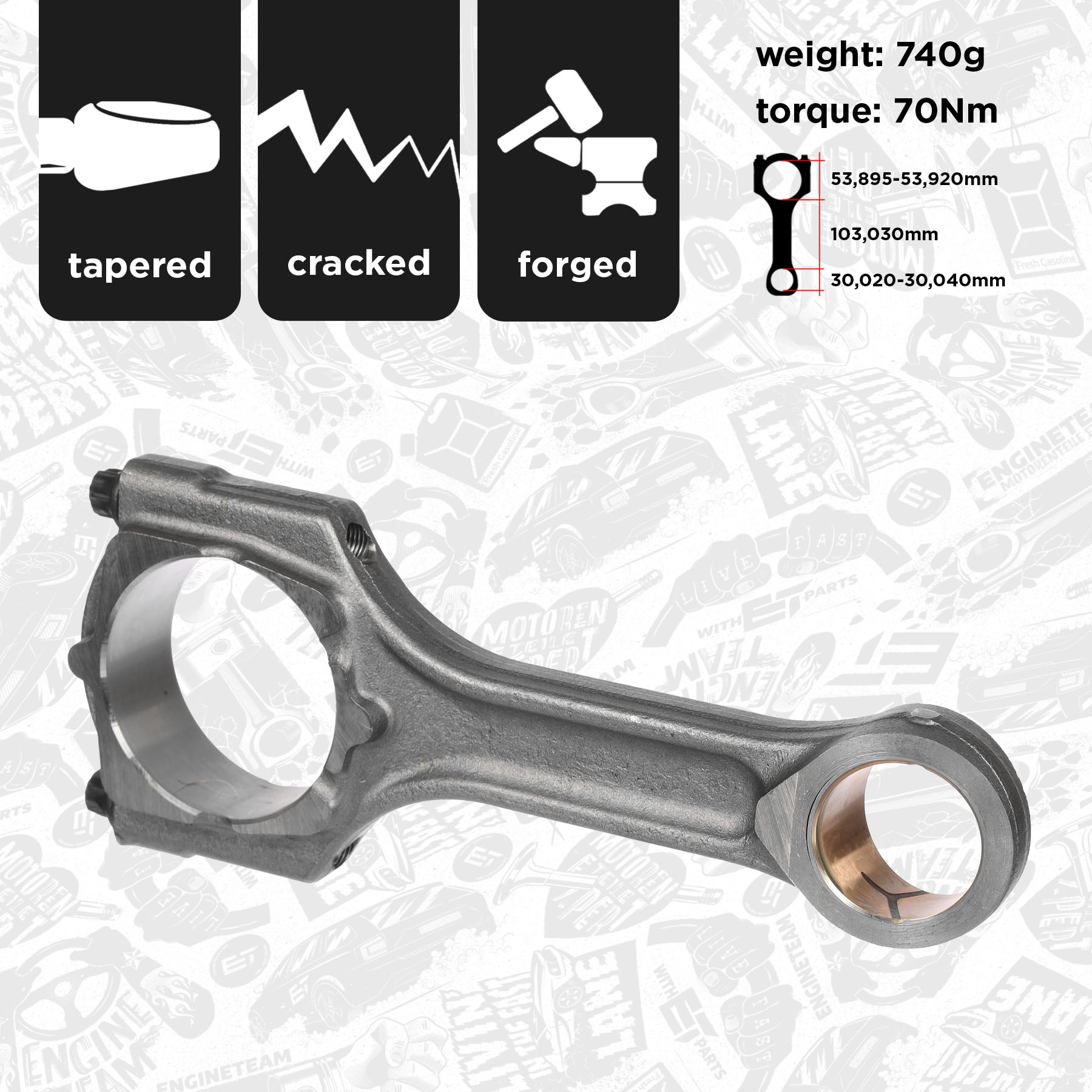 Connecting Rod - OM0062 ET ENGINETEAM - 46472681, 55568466