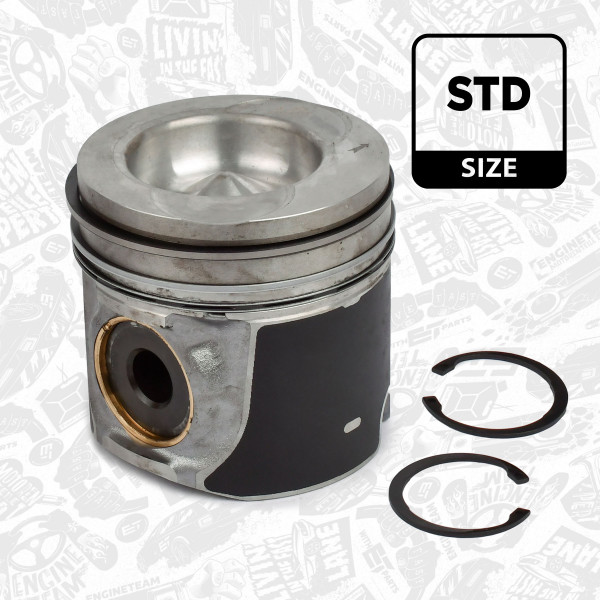 PM000500, Piston with rings and pin, Complete piston with rings and pin, ET ENGINETEAM, Renault Truck Ares Kerax Premium Iliade MIDR06.23.56 1998+, 5001855845, 2095900, 40074600, 856030, 87-135500-00, A350726STD, 40074600X, 31-03319-000, 5001845663, 5010412123, 5010412124, 856030MEC
