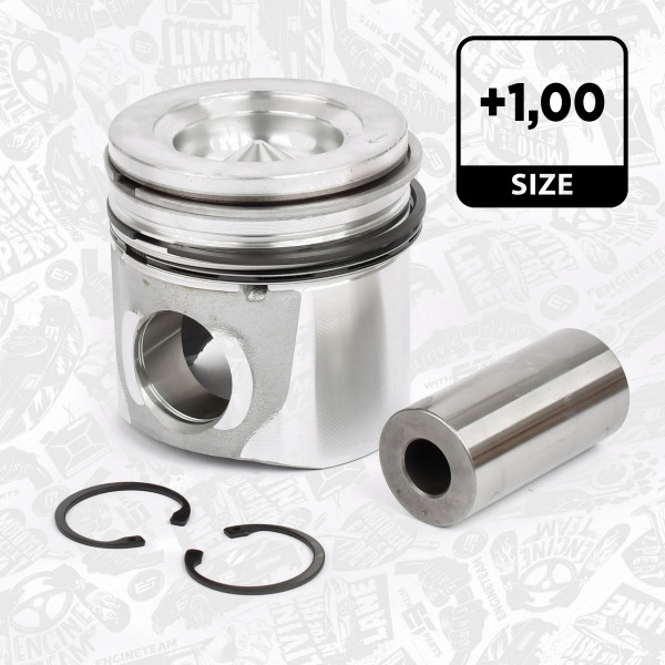 Piston with rings and pin - PM000601 ET ENGINETEAM - 4898823, 40352620