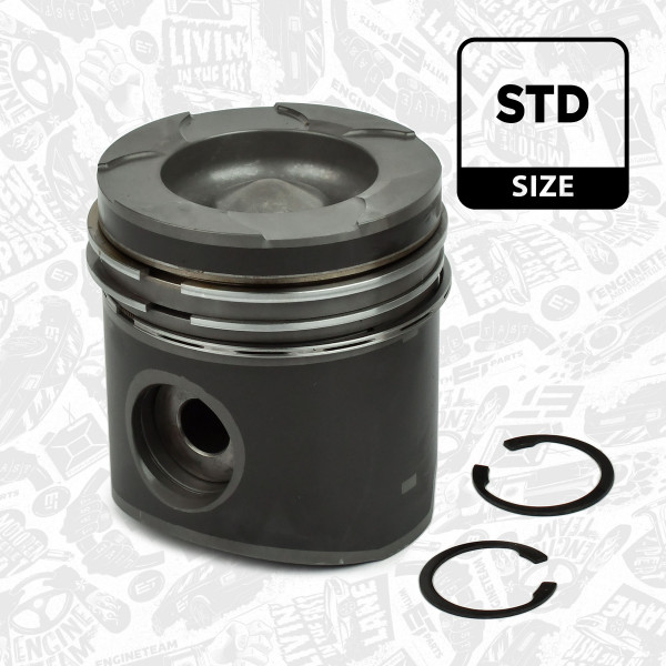 PM000700, Piston with rings and pin, Complete piston with rings and pin, ET ENGINETEAM, Man TGA F200 Neoplan Van Hool D2866-LF23/24/25/26/27/28/37/38 D2866-LOH27/28/29/30/32/33/34/35/37/38 D2866-LUH23/24/25/27/28/29/34/35/36/50/51/52, 51025006023, 51025006031, 51025117385, 51025117389, 51.02500.6023, 51.02500.6031, 51.02511.7385, 51.02511.7389, 020320286602, 2290400, 850850, 87-143800-30, 99330600, 850850MEC
