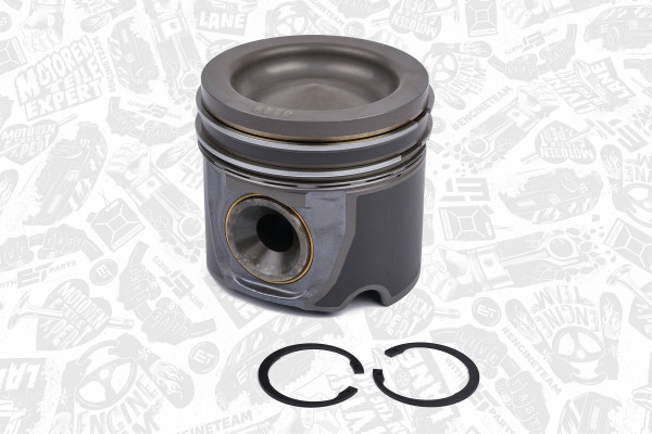PM001000, Piston with rings and pin, Complete piston with rings and pin, ET ENGINETEAM, Class Case-IH Mercedes-Benz Travego Setra Actros OM501LA* OM502LA* OM521* OM522* OM541* OM542* OM941* OM942* Euro2 Euro3 1996+, 5410300217, 5410300417, 5410301217, 5410301617, 5410302437, 0032300, 010320500000, 40448600, 858210, 87-136000-00, 0052600, 40448601, 87-289600-00, 99378600, 0012300, 5410300437, 5410300737, 5410300837, 5410300937, 5410301037, 5410301137, 5410301817, 5410302237, 5410302317, 5410303037, 5410303237, 5410303617, 5410303817, 5410370301, 858210MEC