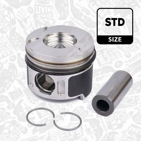 PM001600, Piston with rings and pin, Complete piston with rings and pin, ET ENGINETEAM, Mercedes-Benz C-Class E-Class Sprinter Vito C200/208/211/213/216/220/C270/311CDI OM611* OM612*OM613* 2000+, 6110300717, 6130300117, 6130300217, 0045700, 010320611000, 854540, 87-117900-00, 97409600, 71-1089-00, 854540MEC