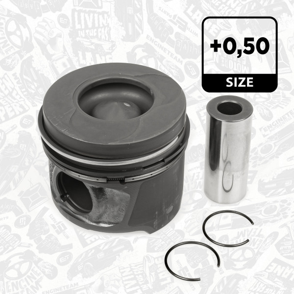 Piston with rings and pin - PM003750 ET ENGINETEAM - 87-123407-20