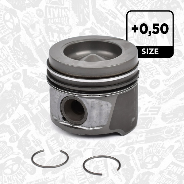 PM003850, Piston with rings and pin, Complete piston with rings and pin, ET ENGINETEAM, Renault Clio/Kangoo/Megane 1,5dCi K9K 2005+, 87-123407-30