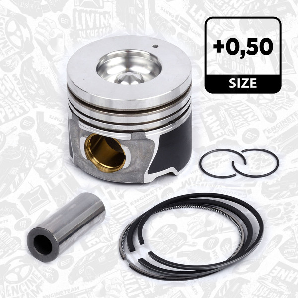 Piston with rings and pin - PM004250 ET ENGINETEAM - 2304027940, 23040-27940, 2304027941