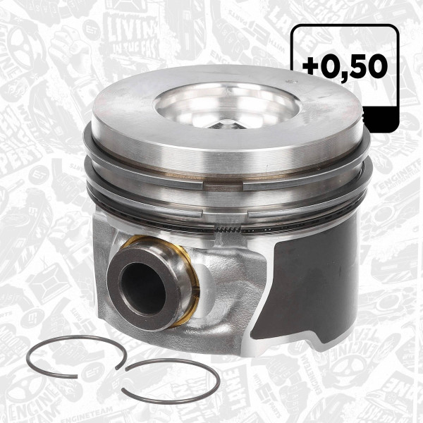 PM004250, Piston with rings and pin, ET ENGINETEAM, Hyundai Grandeur/Santa Fé 2,2CRDi D4EB 2006+