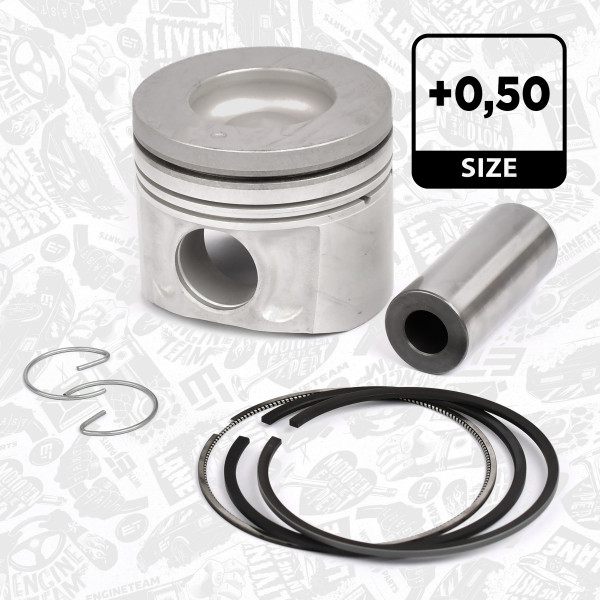 PM004550, Piston with rings and pin, Complete piston with rings and pin, ET ENGINETEAM, Nissan Atleon Cabstar PatrolGR 3,0DTi ZD30DDT ZD30DDTi 2000+, 41274620, 12010DB000, 12010-DB000, 12010DB010, 12010-DB010, 40960ADB, PK21311, PK-21311