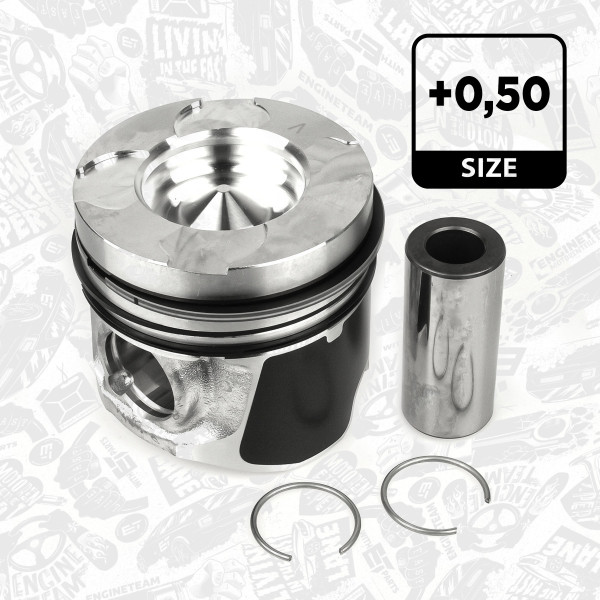 Piston with rings and pin - PM004650 ET ENGINETEAM - 40272620, 852295, 852295MEC