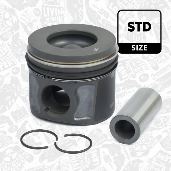 PM004700, Piston with rings and pin, Complete piston with rings and pin, ET ENGINETEAM, Citroën Jumper Ford Ranger Transit Custom Transit Tourneo Transit V363 Peugeot Boxer 2,2TDCi 4HG* 4HH* 4HJ* 4HU* 4HV* P22DTE* CYFA* CYFB* CYFC* CYFD* CYFF* CYFG* 2006+, 9800484180, 9800484380, 9800484580, 013PI00137000, 41765600, 854060, 87-427700-50, 31-04949-000, 4949000, 8742770050, 91-09425-000, BK2Q6105, MEC854060