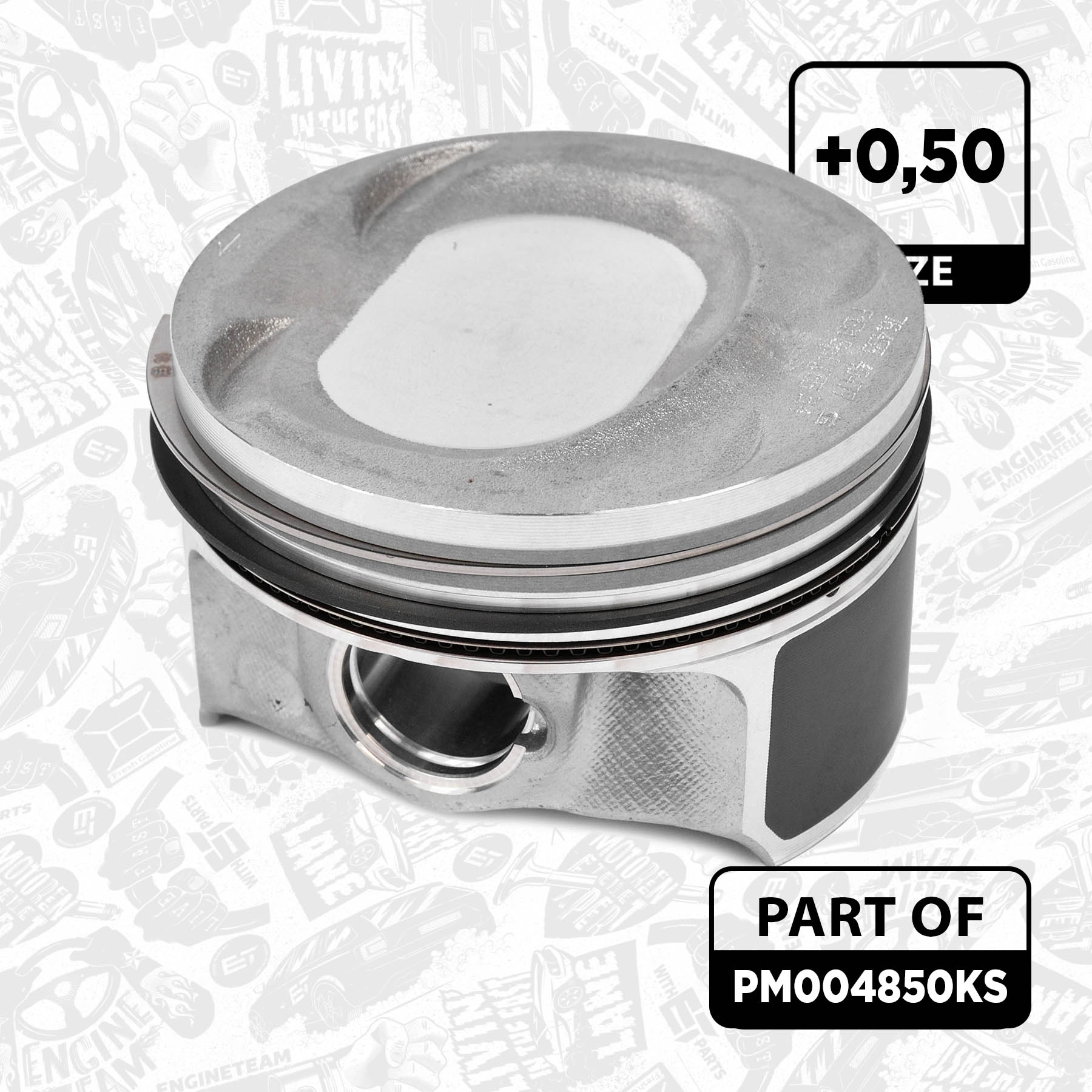 Piston kit - PM004850KS ET ENGINETEAM - 40477620, 87-429907-00 