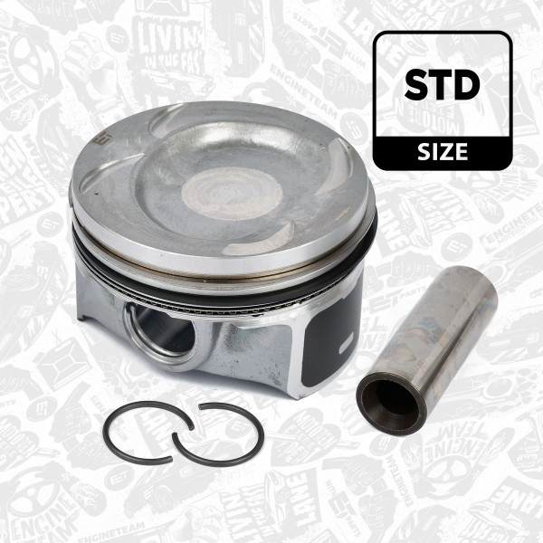 PM004900, Piston, Complete piston with rings and pin, ET ENGINETEAM, Skoda VW Audi Seat 1,4TFSI 16V CAVE CTHE CTKA 2010+, 028PI00117000, 03C107065AQ, 40846600, 87-433900-00, 03C107065AS, 03C107065BF, 03C107065CK, 03C107065AH, 03C107065BL, 03C107065CE, 03C107065CF, 87-433900-10