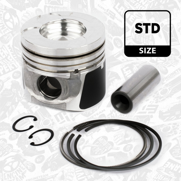 PM005600, Piston with rings and pin, Complete piston with rings and pin, ET ENGINETEAM, Nissan Navara Pathfinder Murano Cabstar 2,5dCi YD25DDTi 2010+, A2010-5X00A, A2010-5X01A, A2010-5X02A, 40363600, 40363601