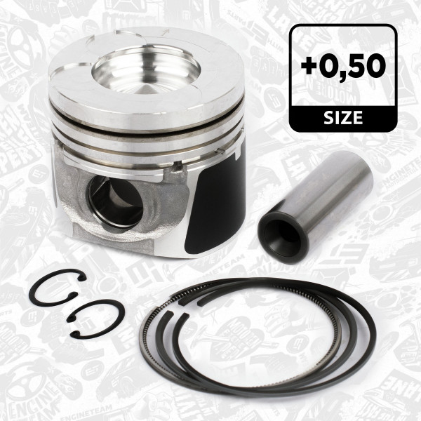 PM005650, Piston with rings and pin, Complete piston with rings and pin, ET ENGINETEAM, Nissan Navara Pathfinder Murano Cabstar 2,5dCi YD25DDTi 2010+, 40363620, A20105X09A, A2010-5X09A