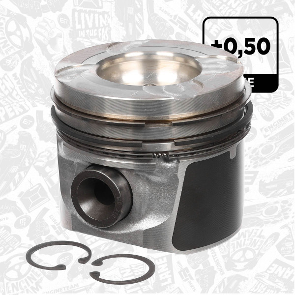 Piston with rings and pin - PM005650 ET ENGINETEAM - 40363620 