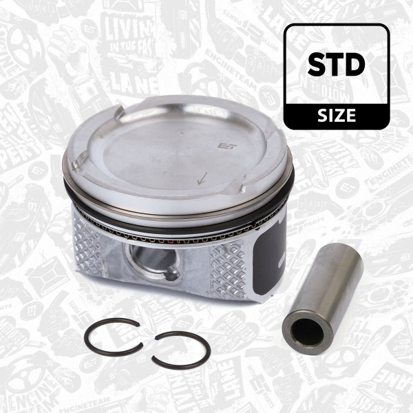Piston with rings and pin - PM005700 ET ENGINETEAM - 03E107103G, 0306400, 99909600