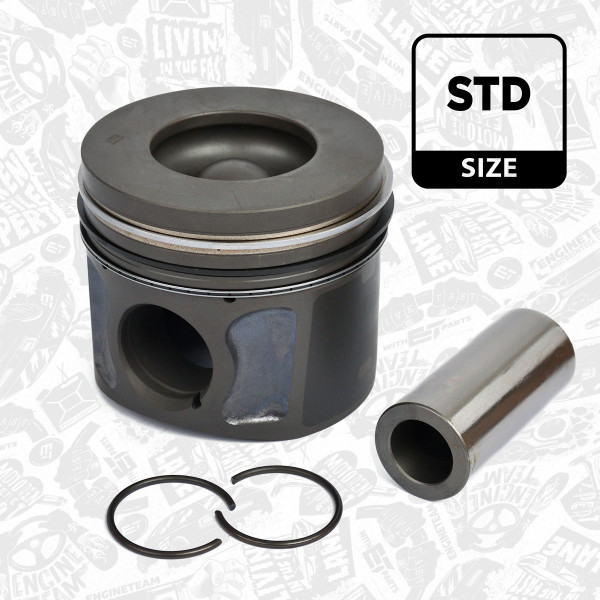 PM005800, Piston with rings and pin, Complete piston with rings and pin, ET ENGINETEAM, Ford Duratorq 2,2TDCi 2006+, 9C1Q-6110-EAA, 9C1Q6110EAA, 41252600, 854050, 87-427700-40, 9800066680, MEC854050