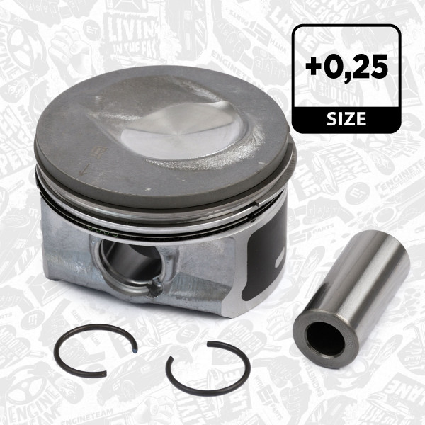 Piston with rings and pin - PM006625 ET ENGINETEAM - 028PI00130001, 41257610