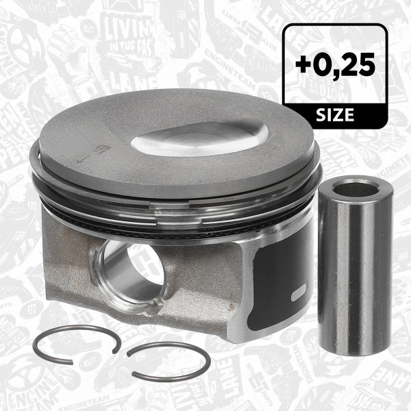 PM006625, Piston with rings and pin, ET ENGINETEAM, Skoda Rapid, VW Caddy 1,2TSI CBZA CBZB CBZC 2010+, 028PI00130001, 41257610