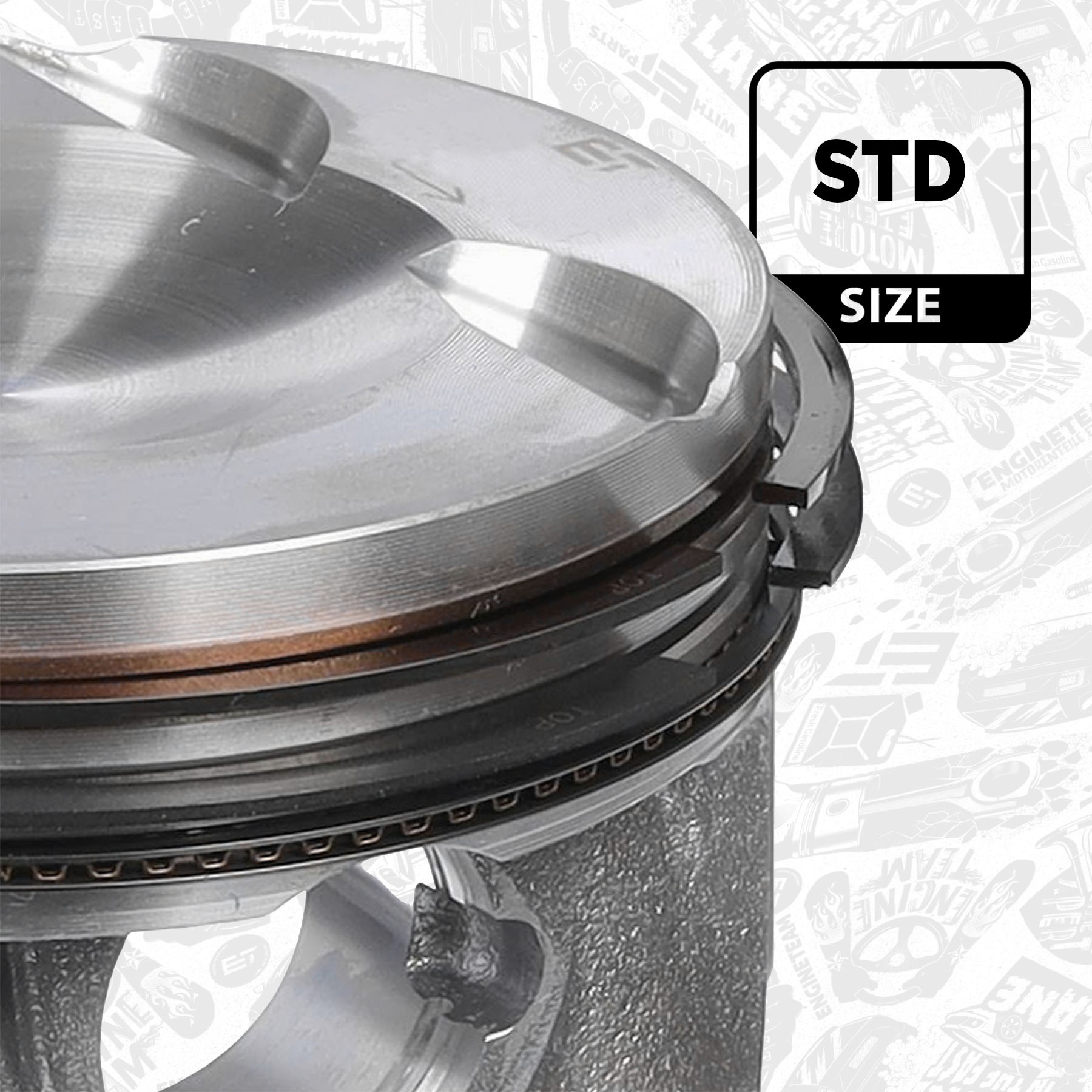 Objets Vectoriels De Piston Dans Deux Styles Noir Sur Blanc Et Coloré
