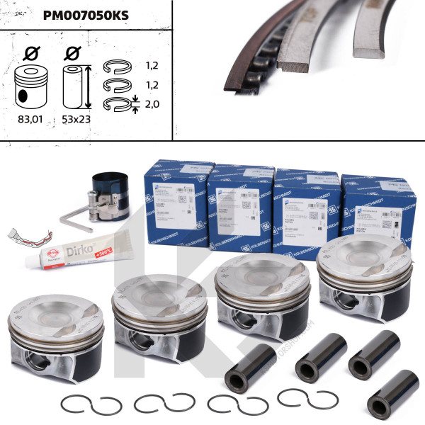 Piston rings for AUDI A4 B6/B7 Convertible (8H7, 8HE) ▷ AUTODOC online  catalogue