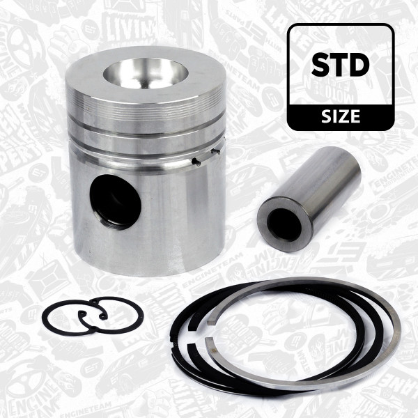 Piston with rings and pin - PM007300 ET ENGINETEAM - 350337, 94628600