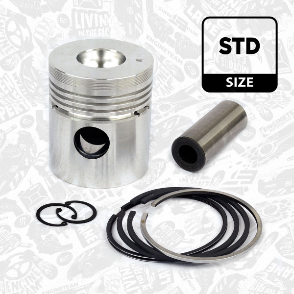 PM007500, Piston with rings and pin, ET ENGINETEAM, píst komp. (4kr.) Zetor 102,00, 5951200, 72010303, 93285600