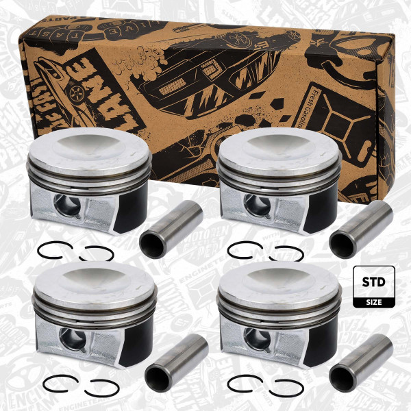 PM008700VR1, Sada pístů, Píst komp. - repair kit 1,8/2,0 TFSI, ET ENGINETEAM, Audi A3 Audi A4 Audi TT 1,8 T 2,0 TFSI BWE AWT 2004+, 06D107066AA, 06D107066AB, 06D107066C, 06D107066D, 06D107066T, 0332100, 41281600, 87-438500-00