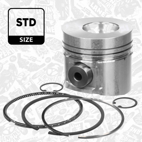 Piston with rings and pin - PM009100 ET ENGINETEAM - 406503012, 04065-03012, 4089967