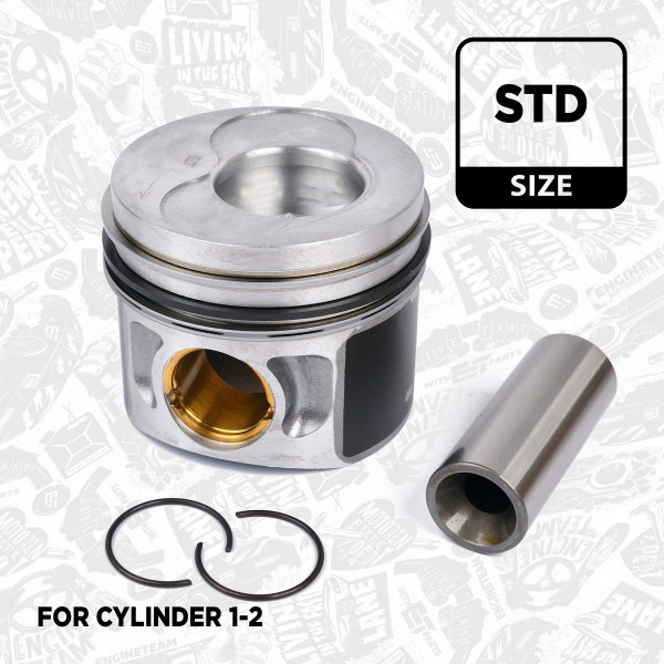 PM009500, Piston with rings and pin, Complete piston with rings and pin, ET ENGINETEAM, Audi Seat Skoda VW A3 Alhambra Octavia II Caddy III 2,0TDI BMM BSS 2005+, 038107065HE, 038107065HM, 038107065KJ, 038107065KL, 0280600, 40408600, 87-139500-10