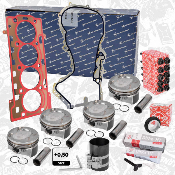 PM009750KS, Sada pístu, Píst komp.1,4TFSI 16V - repair kit, ET ENGINETEAM, Skoda VW Audi Seat 1,4TFSI 16V CAVE CTHE CTKA 2010+, 03C103383AE, 03C109287F, 03C103383AH, 03C109287G, 03C109287H, WHT000912, 092.750, 660.300, 732.841