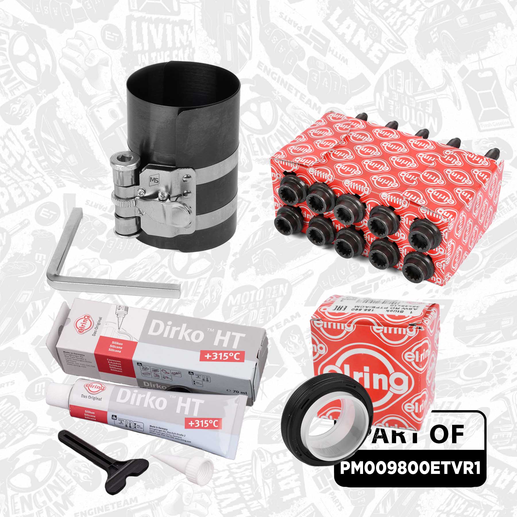 Piston Set - PM009800ETVR1 ET ENGINETEAM - 03C107065AQ, 03C198401A 