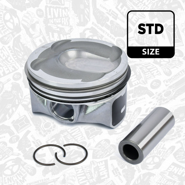 PM010000, Piston, Complete piston with rings and pin, ET ENGINETEAM, Ford Mondeo S-Max Galaxy, Land Rover Freelander, Volvo S80 2,0 EcoBoost 2010+, 40315600