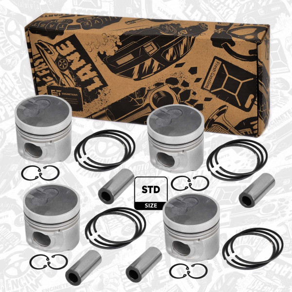 PM010100VR1, Sada pístů, Píst komp.2,5Di - repair kit/čep 32,00mm, ET ENGINETEAM, Dodge Ford Hyundai Galloper H100 Mitsubishi L200 Pajero Montero Montero Sport D456T 2001-2006 K74T K94W V24W V44W V64W V74W, MD377962, MD377963, MD377965, MD377966, MD984128, MD984130