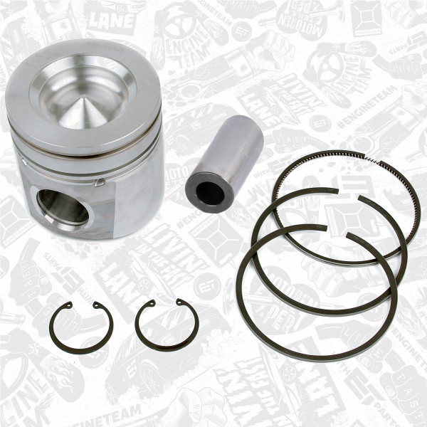 PM010350, Piston, Complete piston with rings and pin, ET ENGINETEAM, Cummins DAF CF LF Ford Cargo VDL Citea PX5 PX7 ISB4.5 ISB6.7 CPL 279 1265 1283 1388 1489 1490 2583 2715 2786 2787 3059 3060 3065 3066 3067 3094 3095 3096 3098 3313 3315 3316 3335 3381 3389 3650 8230 8232 8233 8234 8347 Euro6 2013+, 41541620, 4938620, 1705761, 4956007, 4931041, 4955480
