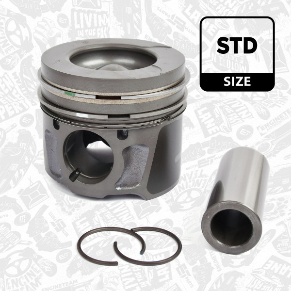Piston with rings and pin - PM010500 ET ENGINETEAM - 0628X1, 1608982180, 1886348